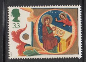 Great Britain 1991 MNH Scott #1419 33p Illuminated letter Q - Christmas