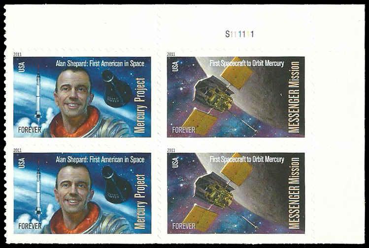 PCBstamps    US #4527/4528 PB $1.76(4x44c)Mercury Prog/Mission, MNH, (PB-2)