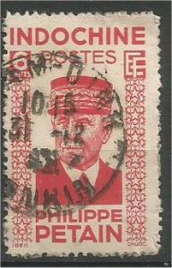 INDO-CHINA, 1942, used 6c, Pétain Scott 219