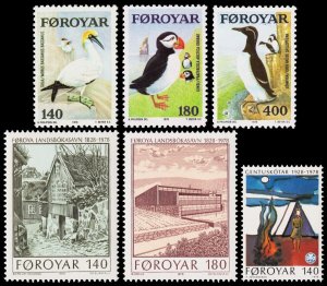 Faroe Islands Scott 36-38, 39-40, 41 (1978) Mint NH VF C