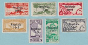 VENEZUELA C164 - C170 AIRMAILS  MINT HINGED OG * GROUP OF 7 - VERY FINE! - P465