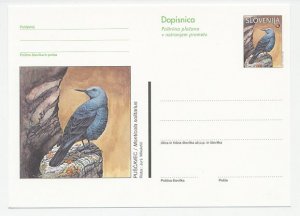 Postal stationery Slovenia 1998 Bird - Blue rock thrush