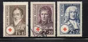 Finland Sc B21-3 1936 Red Cross stamp set used