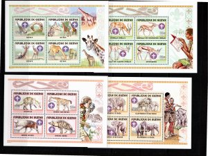 Guinea 1999 MNH 4 deluxe souvenir sheets
