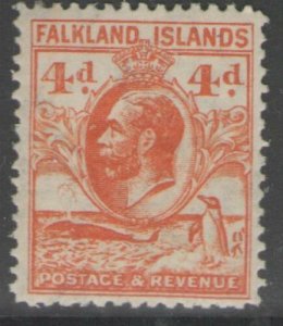 FALKLAND ISLANDS SG120 1932 4d ORANGE MTD MINT 