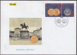 CROATIA Sc # 394a-b FDC -  CROATION COINS, OLD and NEW