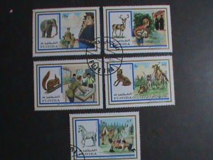 FUJEIRA STAMP-1972-LOVELY ANIMALS CTO STAMP  SET WITH ORIGINAL GUM. RARE