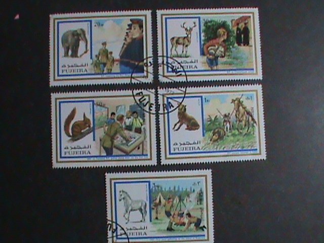 FUJEIRA STAMP-1972-LOVELY ANIMALS CTO STAMP  SET WITH ORIGINAL GUM. RARE