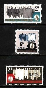 Malta-Sc#381-3- id10-unused VLH set-Human Rights-1968-