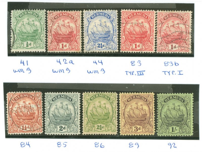 Bermuda #41/42a/44/83/83b  Single