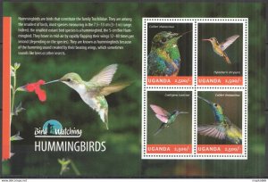 2014 Uganda Birds Hummingbirds Bird Watching Fauna #3220-3223 ** Ug009