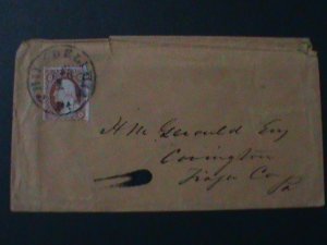 UNITED STATES-1851-SC#10 TAPE I WASHINGTON COVER-FANCY CANCEL-VF-173 YEARS OLD