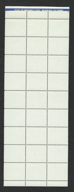 Canada Scott #1165b pane of 25+2 labels - 38c Parliament, Slater paper, VF-NH