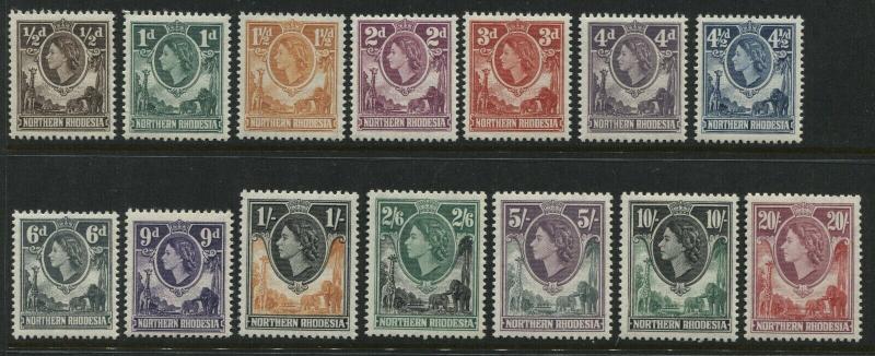 Northern Rhodesia QEII 1953 complete definitive set unmounted mint NH 