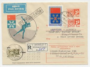 Registered Postal stationery Soviet Union 1974 Ice Skating 