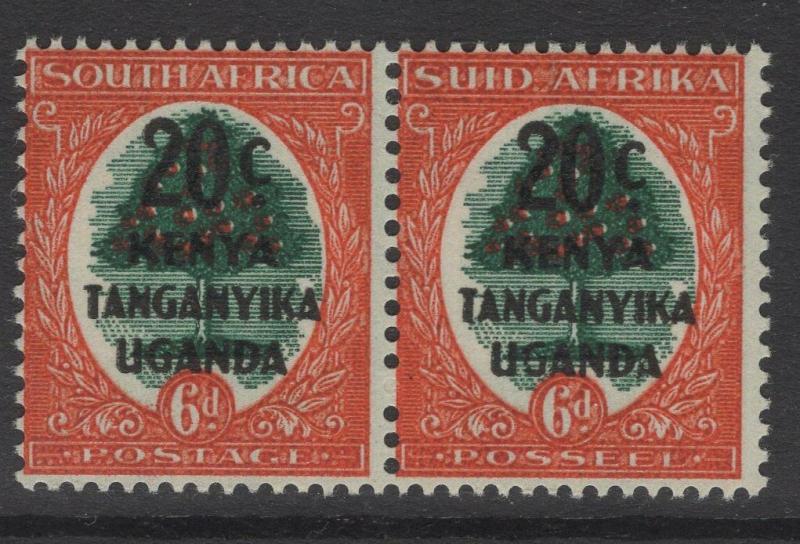 KENYA, UGANDA & TANGANYIKA SG153 1941 20c on 6d GREEN & VERMILION MTD MINT