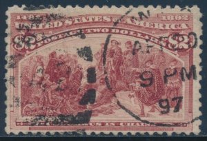 #242 VF USED GEM WITH 1897 CDS CANCEL CV $575 BU505