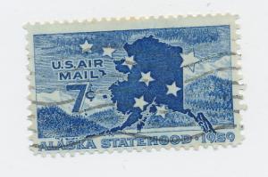  USA  1959   Scott C53 used - 7c, Alaska Statehood 