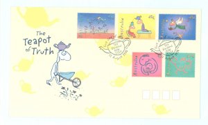 Australia  1685-89 1998 Michael Leunig's cartoons on a cacheted unaddressed first day cover.