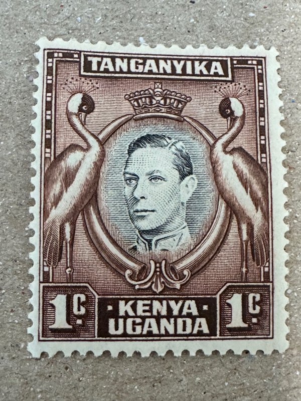 1938 KUT Tanganyika Crowned Cranes & King George VI. 1c. SG # EA 131 Mint VF/H