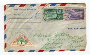 USA; 1954 early LETTER/COVER fine Shrub Oak LOCAL POST item to England