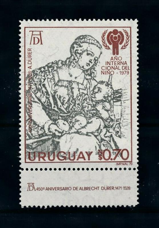 [100073] Uruguay 1979 Art Painting Durer Madonna with Child  MNH