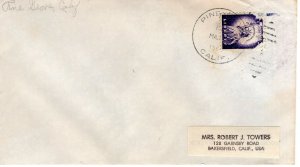 CALIFORNIA TOWN CANCEL,  PINE GROVE, CA  1960  FDC11453