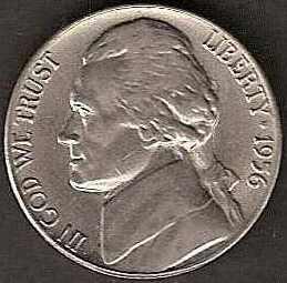 1956 - Jefferson Nickel - AU