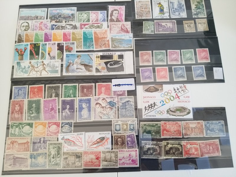 Lot Monaco 91 stamps used/unused