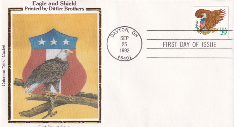 1992, Eagle & Shield, Colorano Silk, FDC (E12241)