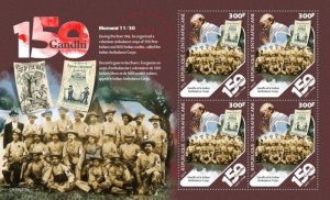 Central Africa - 2019 Mahatma Gandhi - 4 Stamp Sheet - CA190215c 