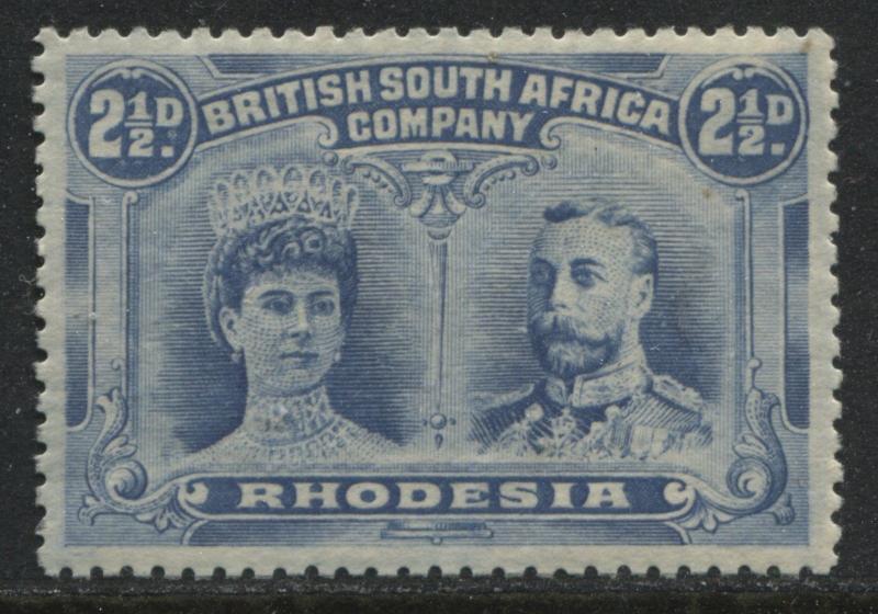 Rhodesia 1910 KGV Double Heads 2 1/2d perf 13 1/2 mint o.g.