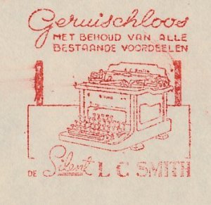 Meter cover Netherlands 1935 Typewriter - The Silent - L C Smith - Groningen