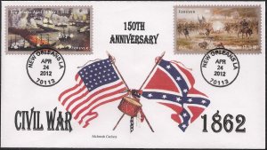 McIntosh Cachets Printed Combo FDC for the 2012 The Civil War: 1862 Issue