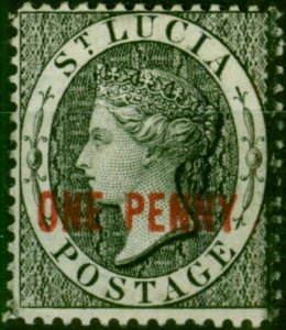 St Lucia 1882 1d Black SG26 Fine MM (2)