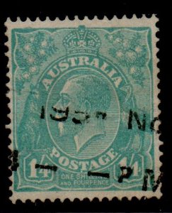 Australia Sc 76 1928 1/4d pale turquoise blue George V stamp used
