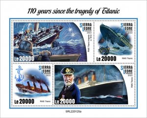 SIERRA LEONE - 2022 - Titanic Sinking - Perf 4v Sheet - Mint Never Hinged