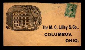 1890 M C Lilley Co Advert / ?AR. W…. & St. Paul RPO Cover - L23382