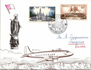 Monaco FDC 1958 - 100f/200f Stamp - Airmail - F29100