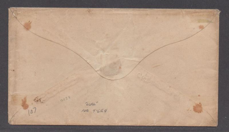 **US 19th Century Cover Scott #7 XF Strip of 3 - RARE COVER (See PSAG Cert)