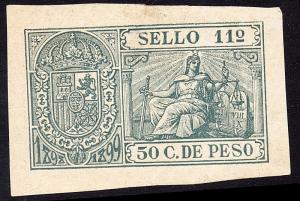 Spain Colony 1898 Revenue Sello 11 -  50 c. de peso MLH OG