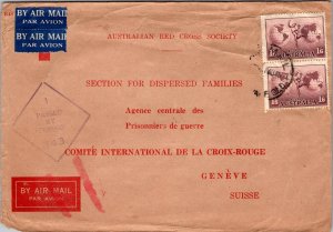 1945 Brisbane Queensland Australia Internment Camp Cover to Geneve Switzerland