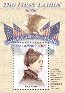 GAMBIA FIRST LADIES OF THE UNITED STATES - LUCY HAYES S/S MNH