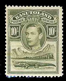 Basutoland #18-28 Cat$86 (for hinged), 1938 George VI 1/2p-10sh, complete set...