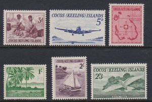 1-6 Cocos Islands 1963 First Set MNH