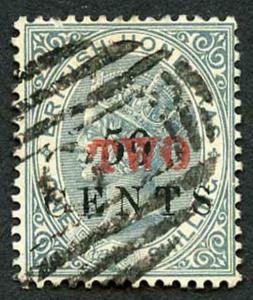 British Honduras SG35a TWO on 50c on 1/- Grey Fine used