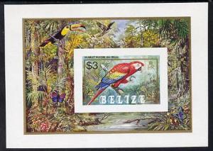 Belize 1984 Scarlet Macaw imperf $3 m/sheet unmounted min...