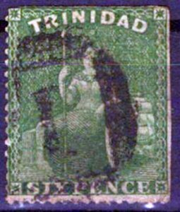 Trinidad 31 used cleancut perf 15 1/2 clipped top & rt CV $115 ZAYIX 0324S0016