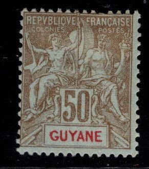 French Guiana Scott 47 Perf 14x13.5 Genuine MH*