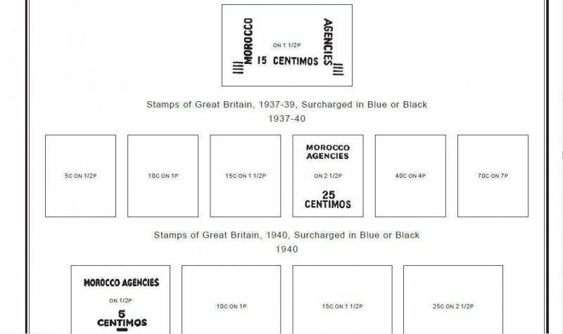 PRINTED GREAT BRITAIN OFFICES 1885-1957 STAMP ALBUM PAGES (42 pages)